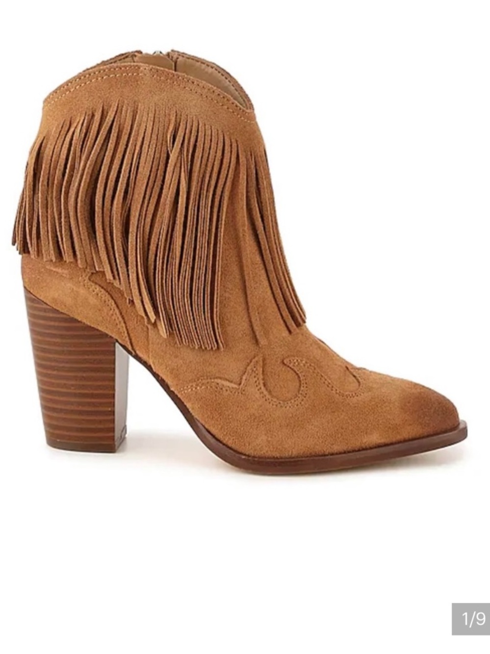 Sam Edelman NWT NIB Benjie brown suede fringe ankle western boots - Picture 6 of 10